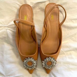 Zara jewel trim kitten heel
